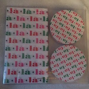 Kate Spade coaster and napkin set NWT